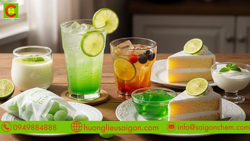 Hương chanh được sử dụng trong đồ uống