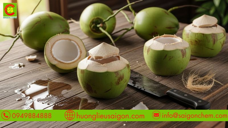 Hương dừa non gi&uacute;p ổn định m&ugrave;i khi chế biến