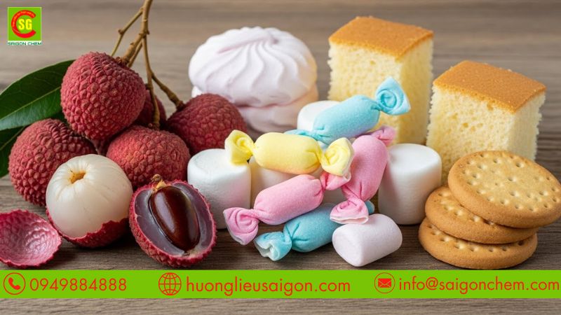 Hương vải tạo mùi cho bánh kẹo