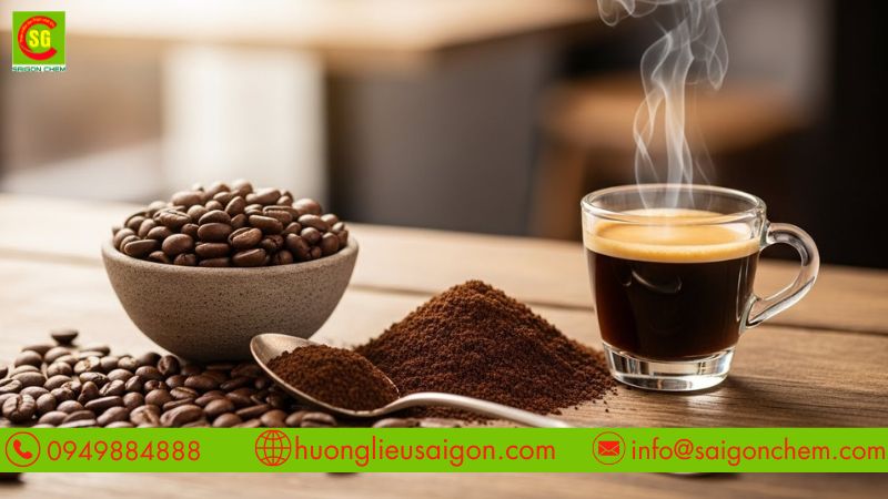 Hương c&agrave; ph&ecirc; trong thực phẩm c&oacute; dạng lỏng v&agrave; bột