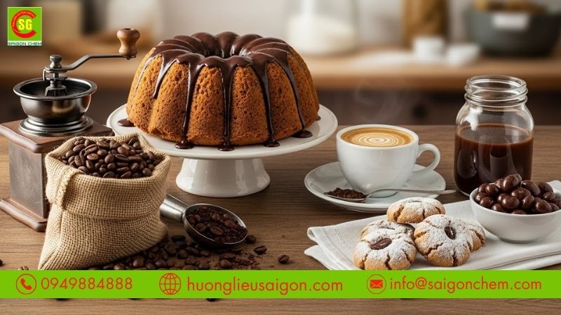Hương cà phê làm bánh tái hiện mùi thơm đặc trưng