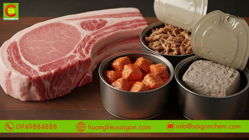 Hương thịt heo cho đồ hộp giúp tạo mùi đặc trưng