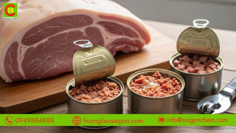 Ứng dụng hương thịt heo cho các loại đồ hộp