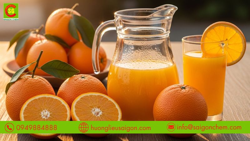 Ứng dụng hương cam đồ uống v&agrave; thực phẩm