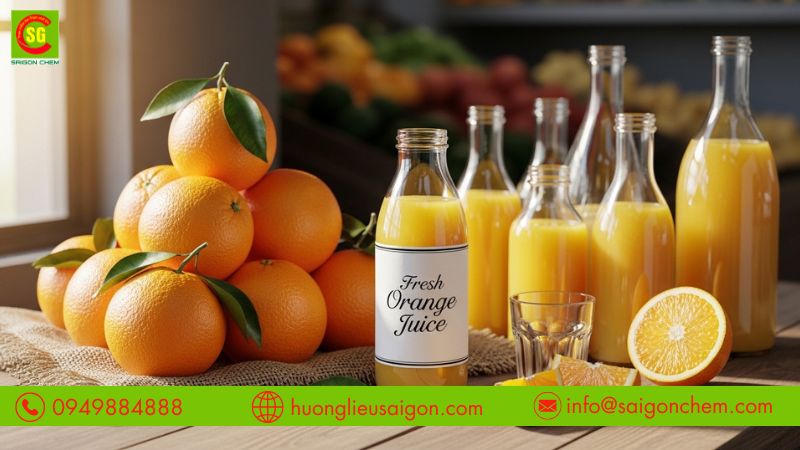 Hương cam tạo m&ugrave;i thơm cho nước giải kh&aacute;t