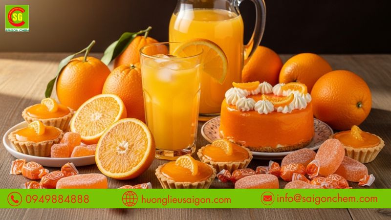 Hương cam d&ugrave;ng trong b&aacute;nh kẹo được ưa chuộng hiện nay