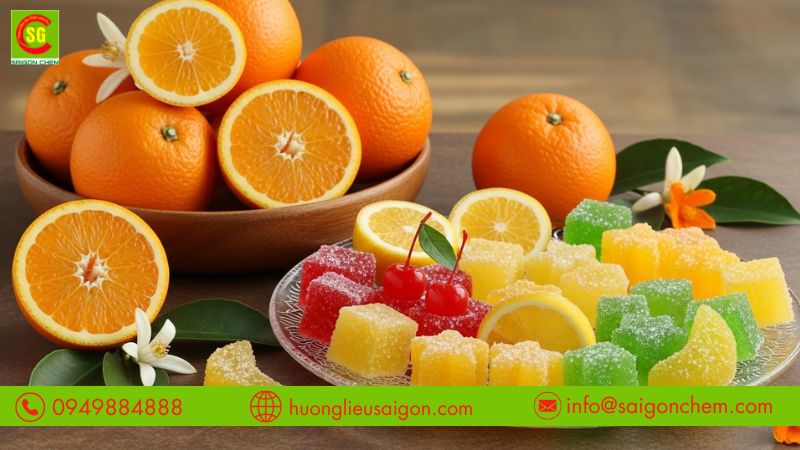 Hương cam d&ugrave;ng trong thạch ổn định khi chế biến nhiệt cao