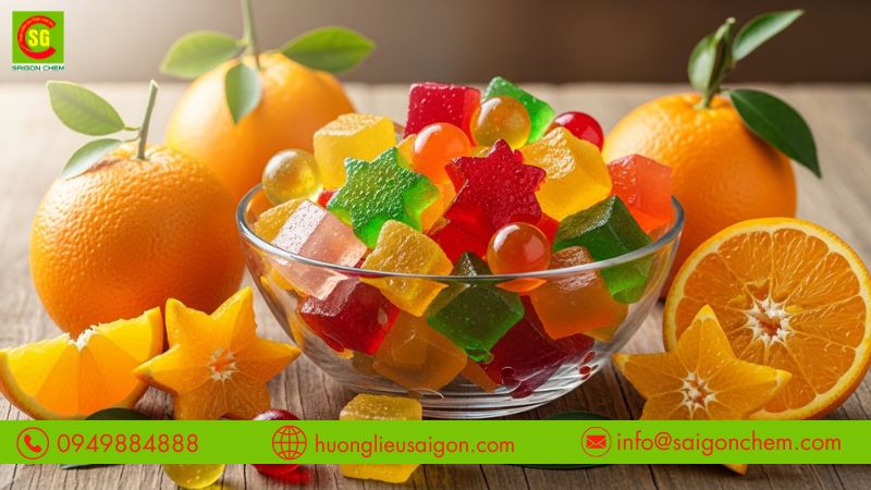 Ứng dụng hương cam trong c&aacute;c loại thạch kh&aacute;c nhau