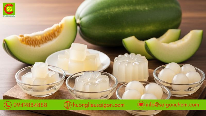 Kết hợp hương bí đao trong thạch rau câu với các nguyên liệu khác