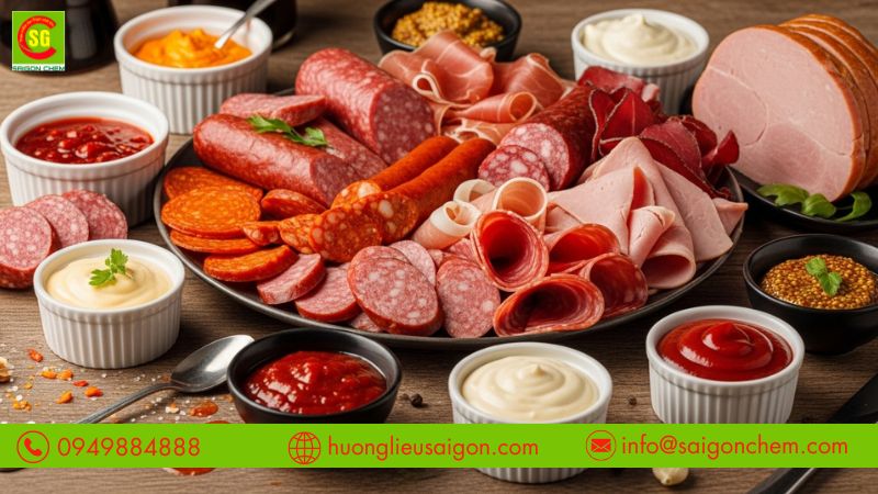 Màu đỏ ớt Paprika tạo màu cho xúc xích nước sốt thực phẩm