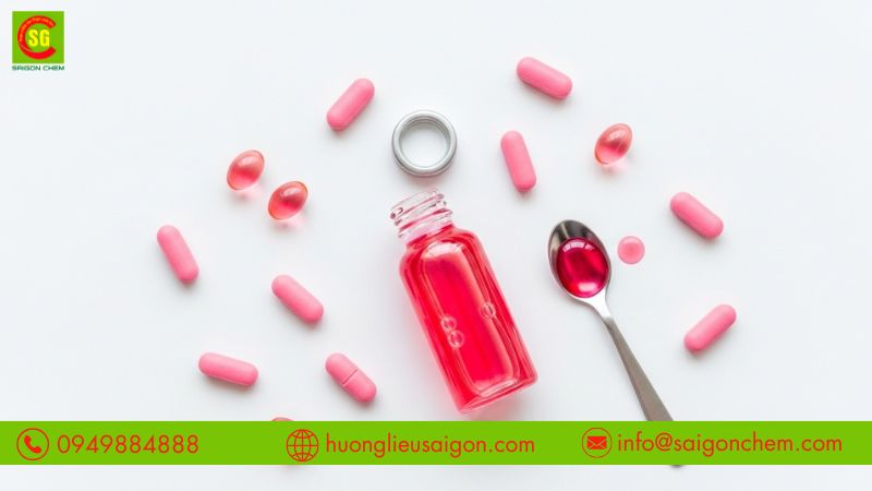 Erythrosine red tạo m&agrave;u vi&ecirc;n nang siro dược phẩm